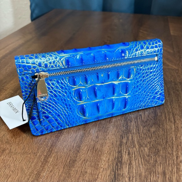 Brahmin NWT Ady - Electric Indigo - Embossed Leather Wallet - Picture 2 of 12